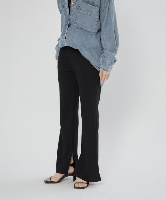 [@kana__18s Select] - 3kg Hem Slit Flare Rib Pants