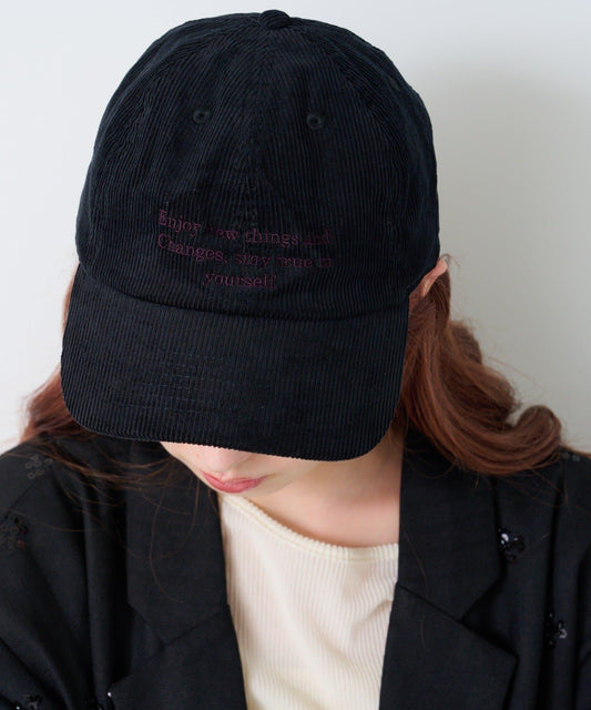 [Kastane] Embroidered Corduroy Cap