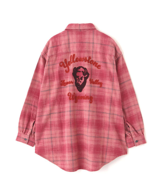 WOMAN EMBROIDERY CHECK SHIRT