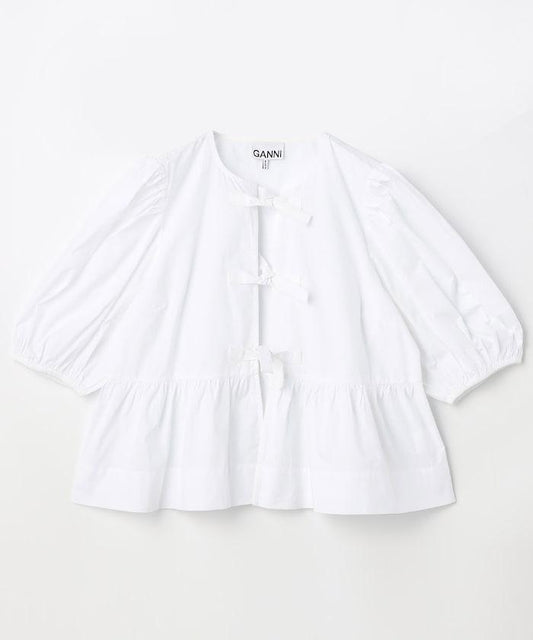 Cotton Poplin Peplum Blouse