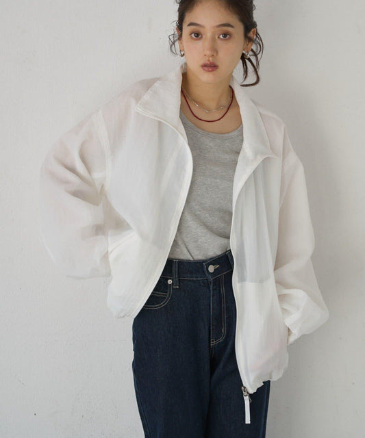 Sheer Nylon Mesh Blouson
