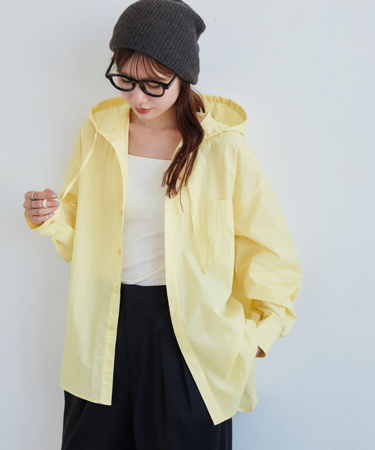 [Discoat][Enlude] Pocketed Washer Nylon Hood Shirt