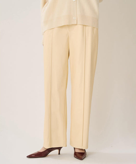 Drawing Numbers Fake Leather Wide Tapered Pants