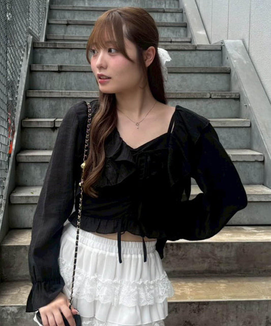 [continuer] Ruffle Bolero & Cami Set
