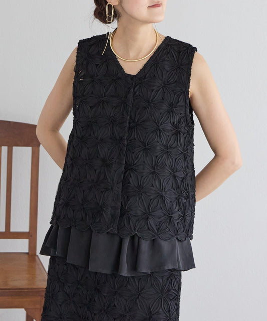 Flower Embroidery Vest "LIVETART" [Set Up]