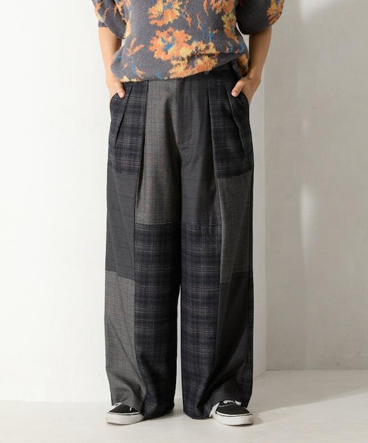 Patchwork Tuck Pants