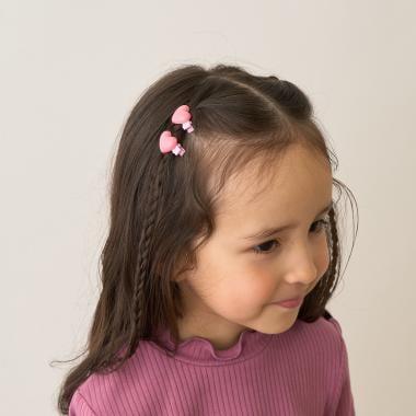 Mini Mini Heart Hair Clip 2-Piece Set [Kids' Clothes] [Kids] [Girls]