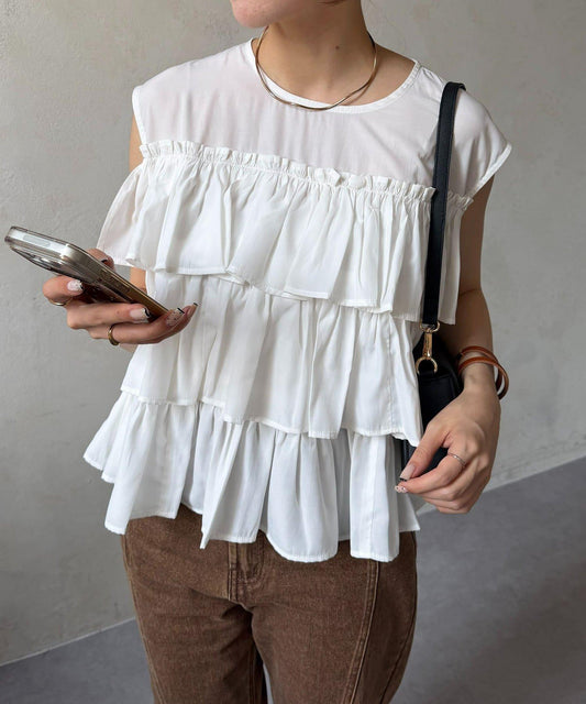Frill Sleeveless Blouse