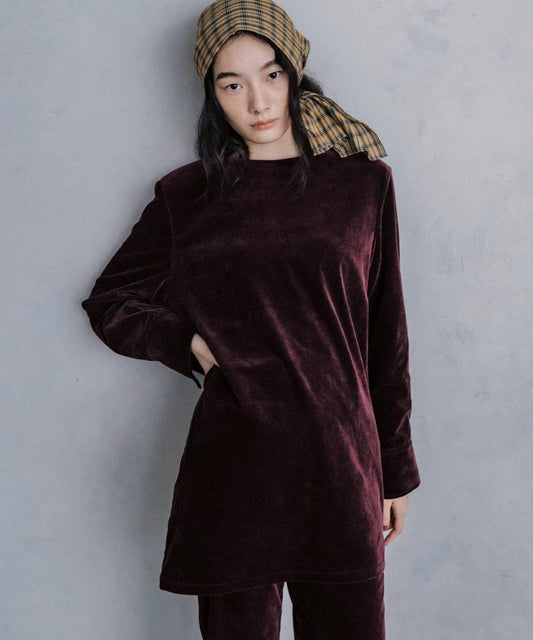 Corduroy pad mini dress