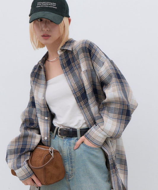 [ZOZO Limited] Soft Touch Viyella Check Loose Shirt