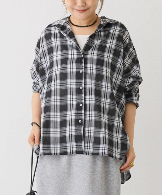 Linen Blend Assorted Pattern Overshirt
