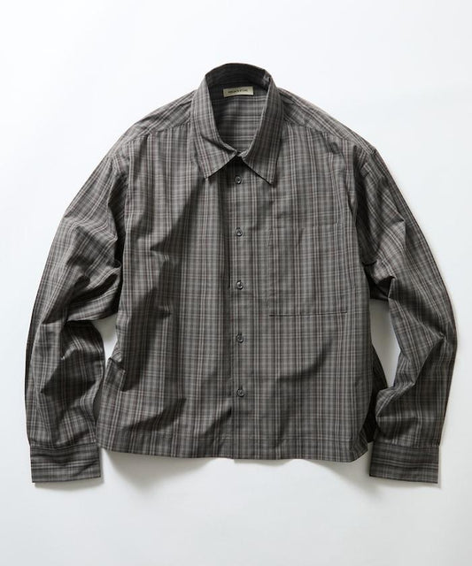 Check Cropped Regular Collar Shirt [Limited Distribution]