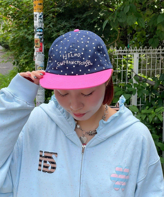 HELLO.SANFRANCISCO Star Print Two-Tone Logo Cap