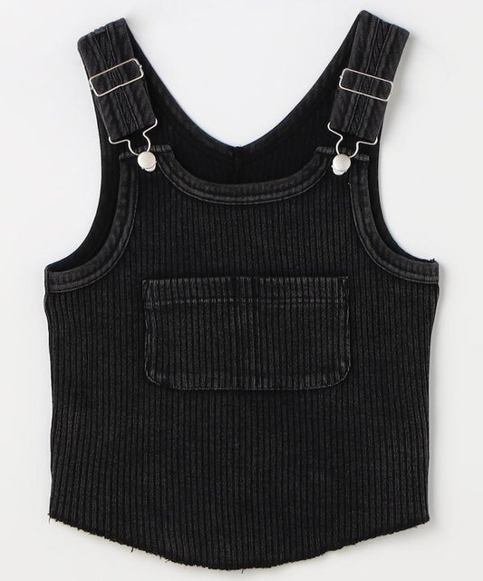 Powder-Bleached Military-Style Overall Vest