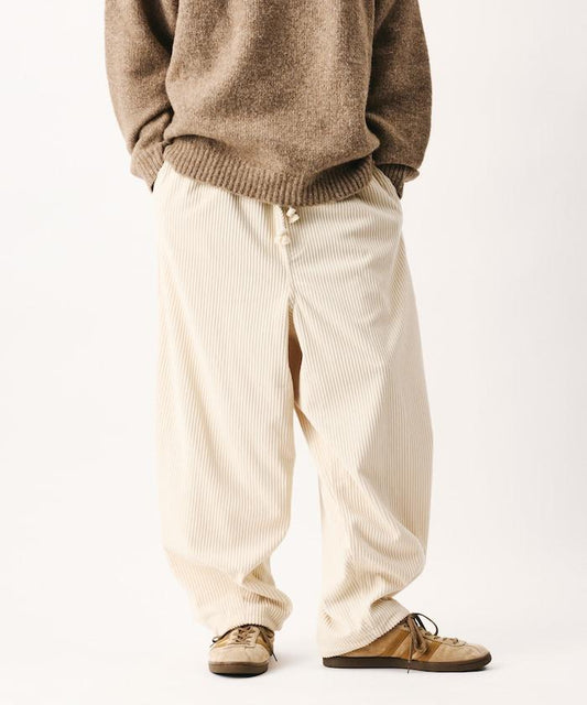 Wide Wale Corduroy Rope Cord Easy Pants / Thick Wale Wide Pants [Limited Distribution]