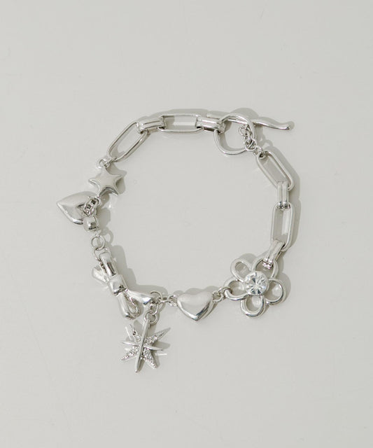 Metal Chain Motif Toggle Bracelet