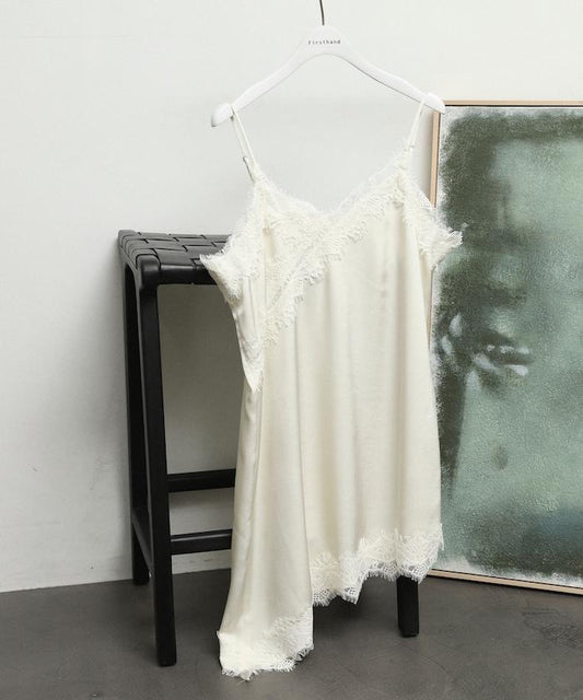 Lace Switching Vintage Satin Camisole Top [Limited Edition]