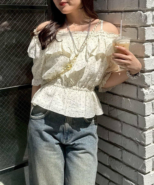 [ANOTHER BRANCH] Big Collar Off-Shoulder Blouse