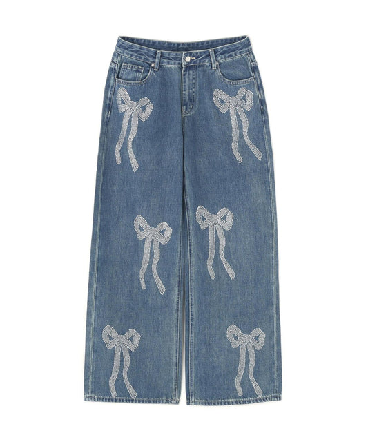 SIS/Ribbon Rhinestone Denim
