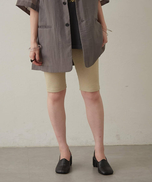 [Omekashi] Rib Biker Pants